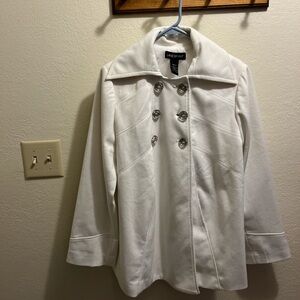 Vintage Lane Bryant Women's White Pea Coat